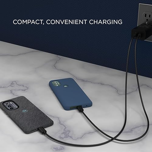 Miniatura 4 de Motorola Cargador TurboPower Share de 50 W - Doble puerto USB-A y USB-C, potente USB-PD (suministro de energía) y salidas QC3.0 con cable USB-C de
