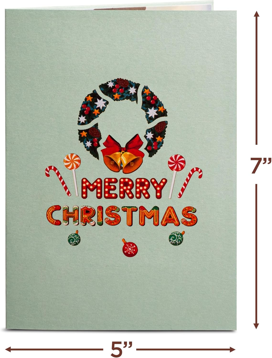 Paper Love 3D Pop Up Christmas Card, Decorated House, Gift for Christmas or Holidays, 5" x 7" Cover - Includes Envelope and Removable Note Tag - Image 3