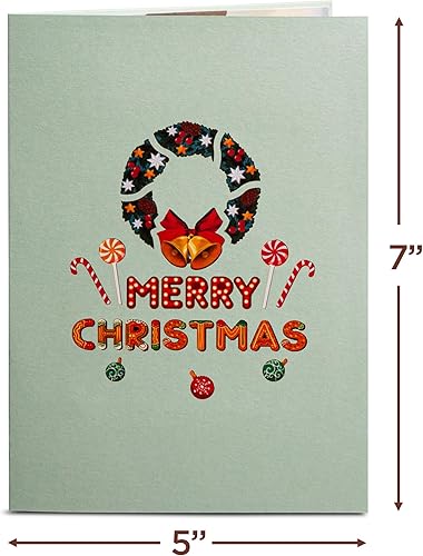 Miniatura 2 de Paper Love Tarjeta de Navidad desplegable, casa decorada, para invierno, vacaciones, regalo de Navidad, cubierta de 5 x 7 pulgadas, incluye sobre y