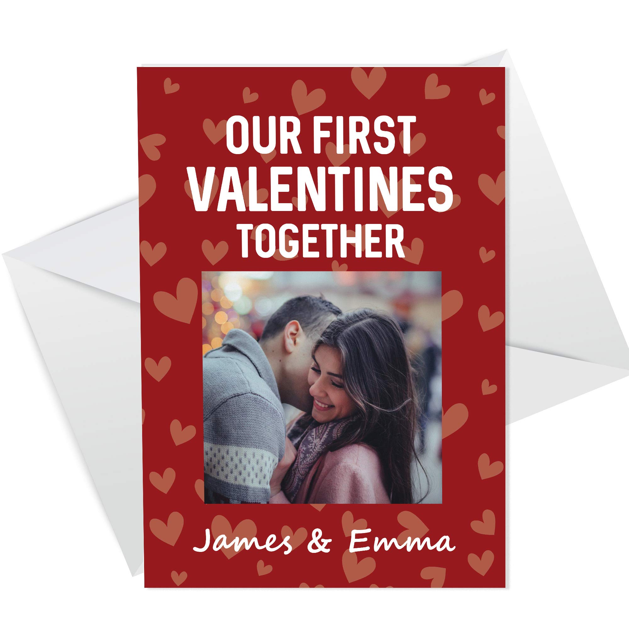 Personalised Photo 1st Valentines Card For Boyfriend Girlfriend Him Her Keepsake