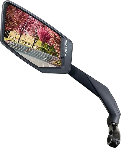 MEACHOW Espejo de bicicleta para manillar, lente de vidrio resistente a los arañazos, Ultra-HD, espejo de bicicleta eléctrica, espejo de bicicleta,