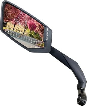 2024 NEW Handlebar Bike Mirror, Scratch Resistant Glass Lens, Ultra-HD, E-bike Mirror, Bicycle Mirror, Silver Left Side ME-015LS