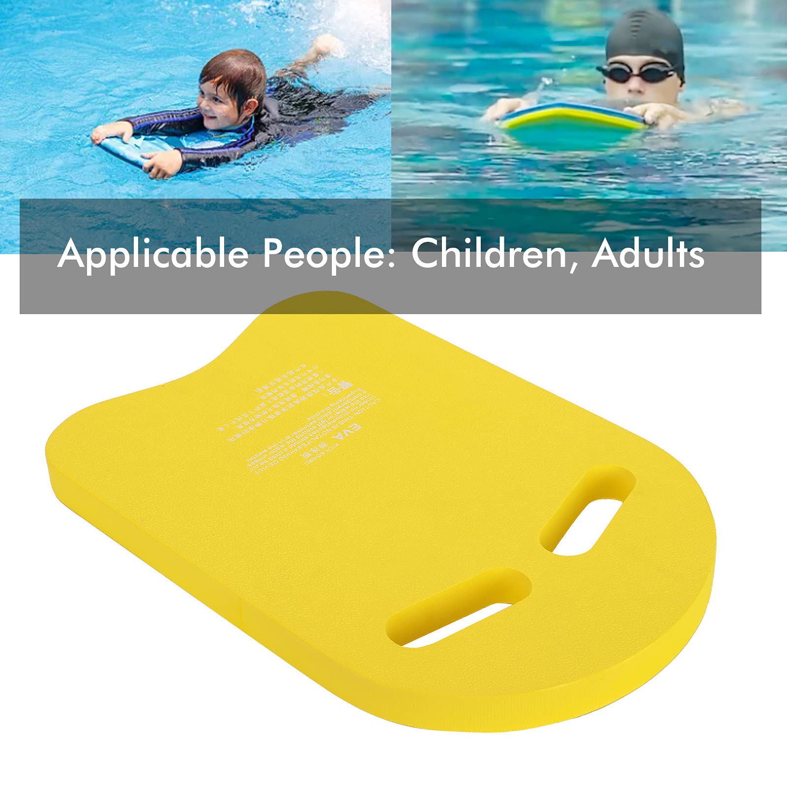 Swimming Kickboard, 2Pcs EVA Lightweight Ushape Swim Aid Float Kickboard Swim Training Aid Kick Board Swim Board with Integrated Hole Handle for Adults Kids (Yellow)
