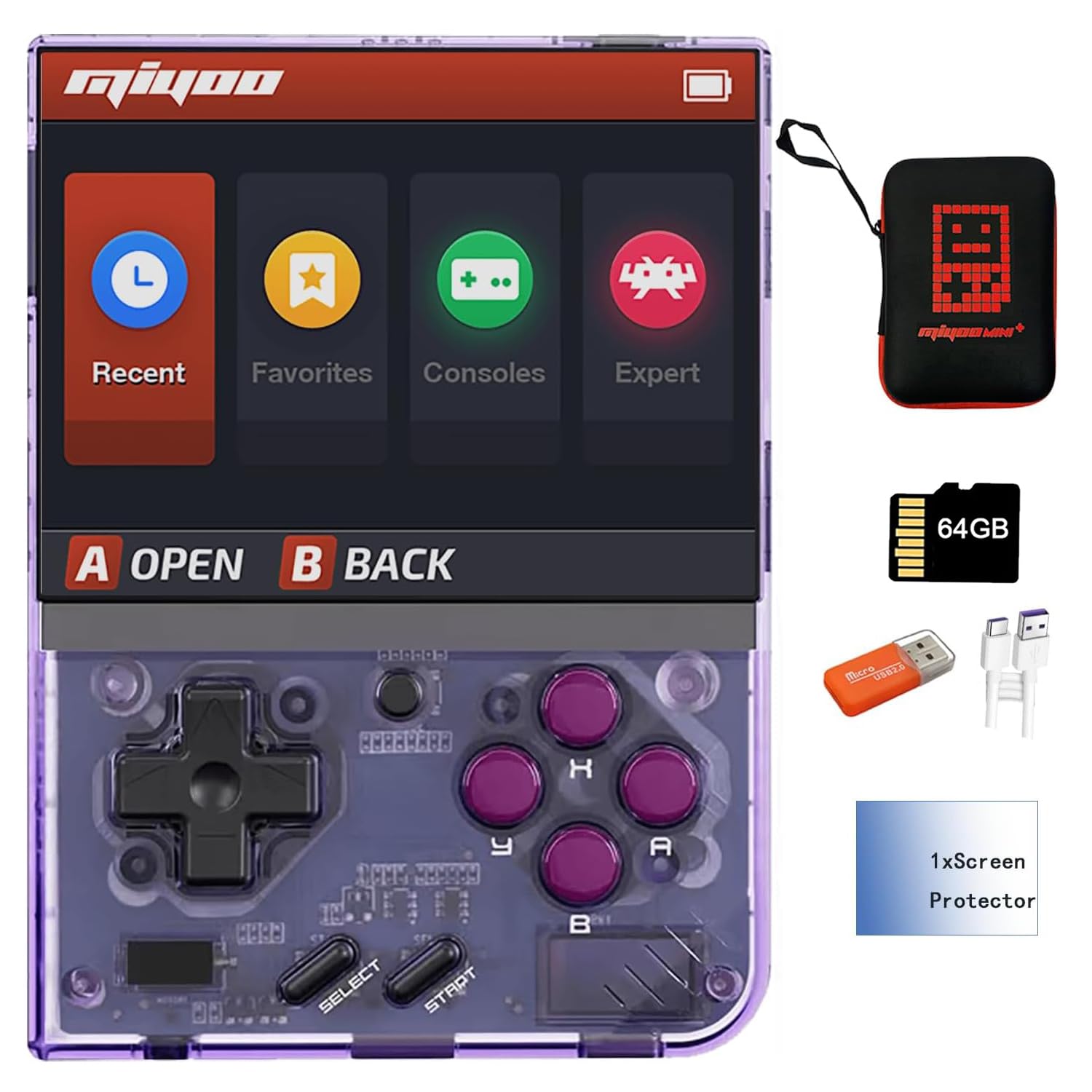 Miyoo Mini Plus Handheld Game Console with Dedicated Storage