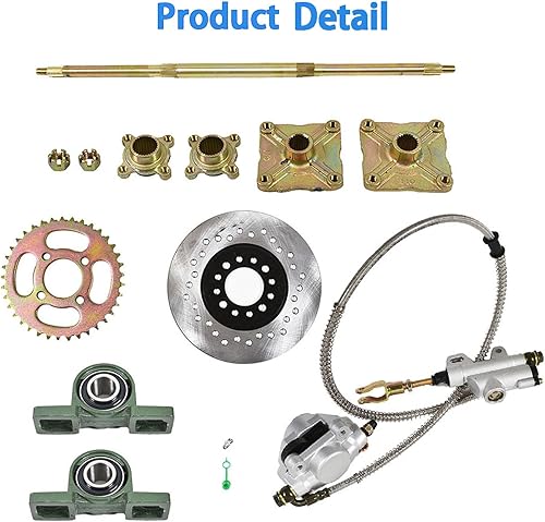 Miniatura 5 de Kit de 32 ejes traseros + conjunto de freno + cubo de piñón de repuesto para Go Kart ATV Quad Drift Trikes
