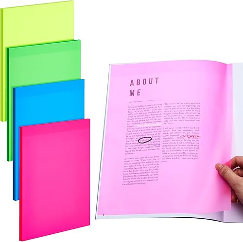 Gueevin 200 hojas de notas transparentes adhesivas de 8.5 x 11 pulgadas, extra grandes para papel A4cartas, autoadhesivas, nota transparente,