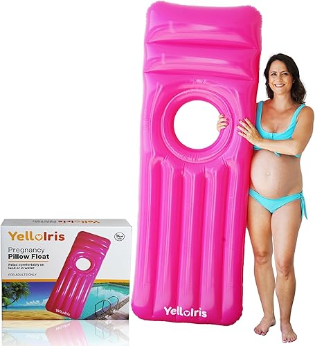 Flotador inflable de piscina para embarazo con orificio para el vientre, cama de aire de maternidad de cuerpo completo para máxima comodidad,
