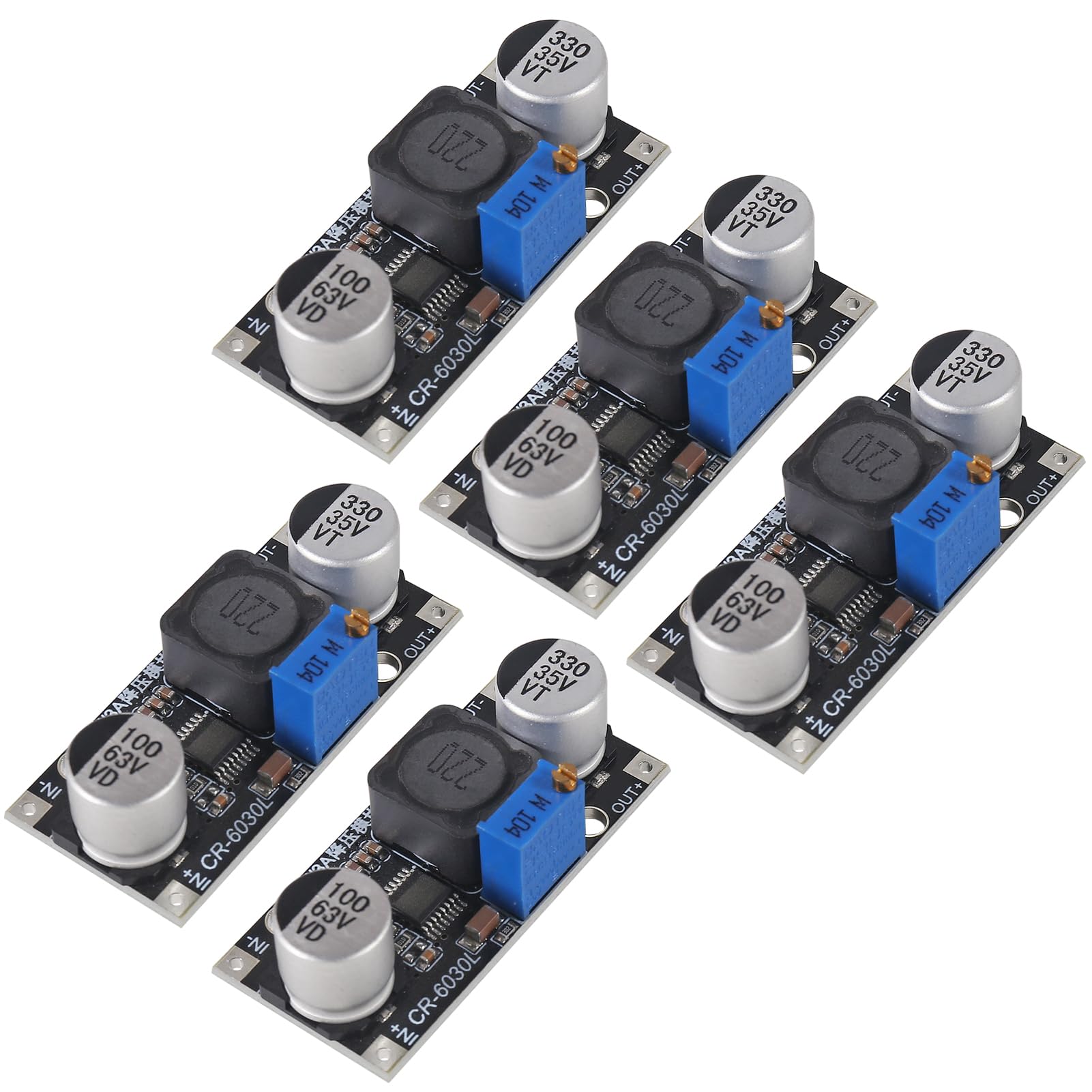 AITRIP 5PCS DC-DC Step Down Power Supply Module 60V 3A to 3.3V 5V 12V 24V Buck Converter Adjustable Voltage Regulator Module LM2596 LM2596S Upgraded-image-39