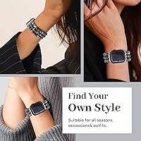 Vista 133 de JR.DM Natural Stone Beaded-Bands Women Compatible with Apple Watch Series 11 10 9 8 7 6 5 4 SE 3 2 1 Fashion Stretch Handmade Bracelet Fancy Boho