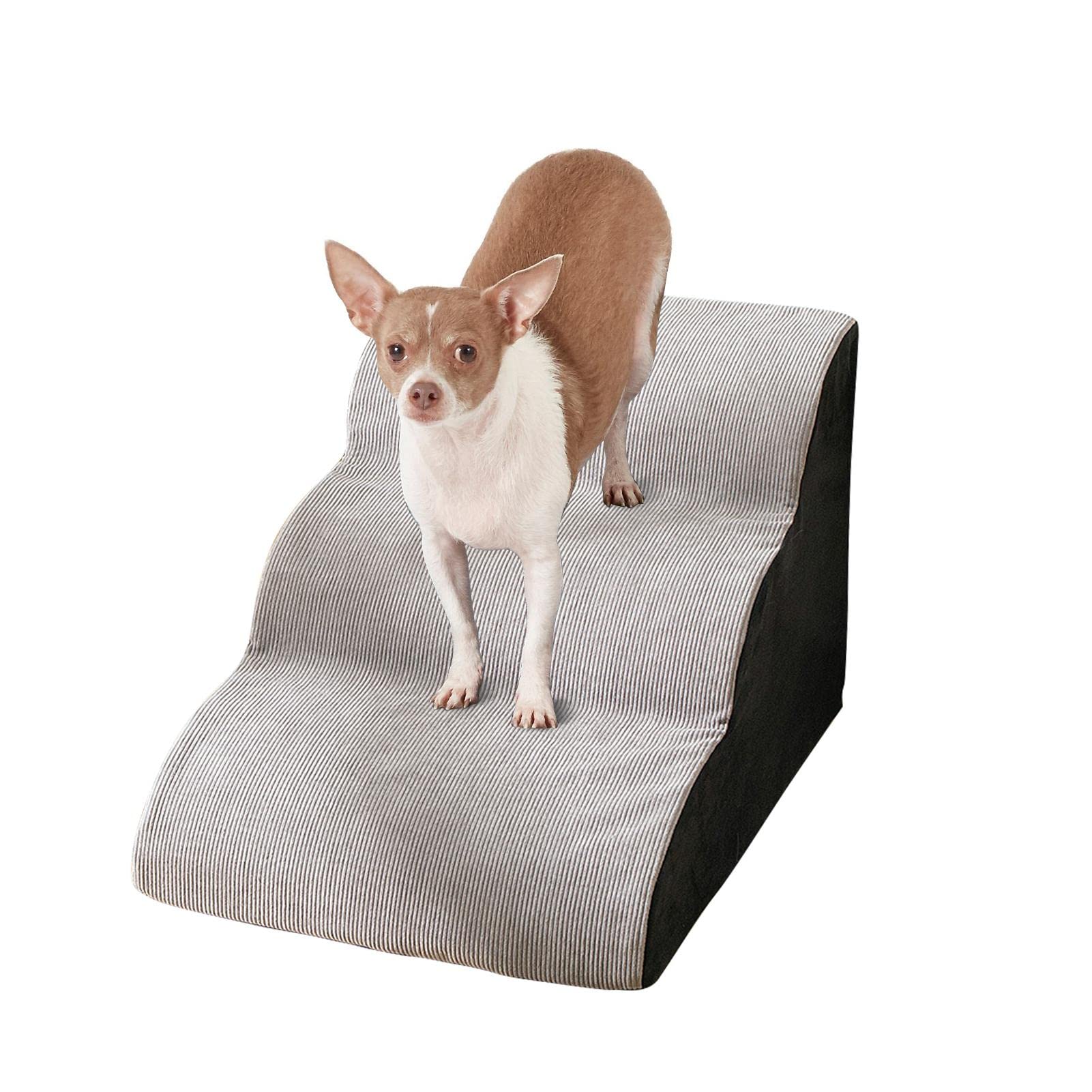 Escaleras para Perros de 3 peldaños | Escalera para Perros de 3 escalones, Escalera Ondulada para Mascotas, Escalera de Escalada para Perros pequeños, Escalera de Esponja para Perros pequeños,