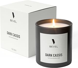 Bevel Dark Cassis Candle, Soy and Coconut Wax Blend, Luxury Scented Candle for Home, Elevate Your Ambiance, 60 Hour Burn Time, 9oz