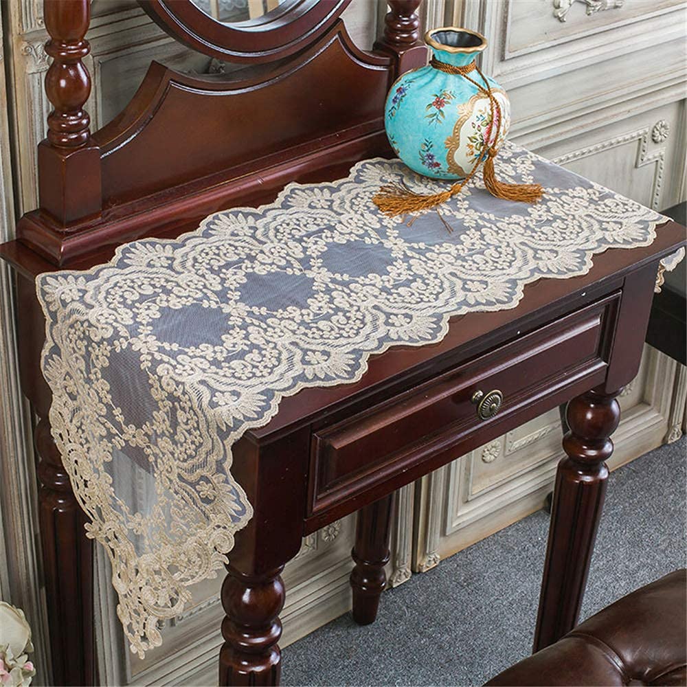 Chemin de table floral en dentelle de haute qualité 30x210cm