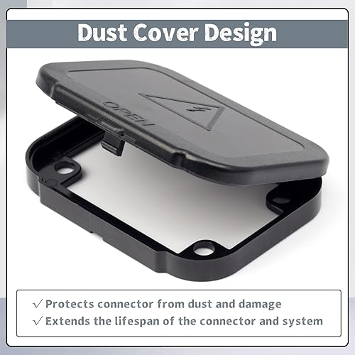 Vista 5 de Panel de montaje de enchufe de 50 A con cubierta antipolvo compatible con conectores de la serie Anderson SB50, placa empotrada de montaje