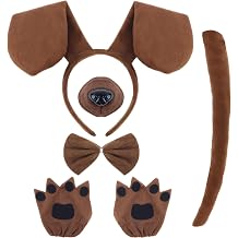 Animal Costume Set - Animal Ears Headband, Nose and Tail, Bow Tie for Cospaly Party