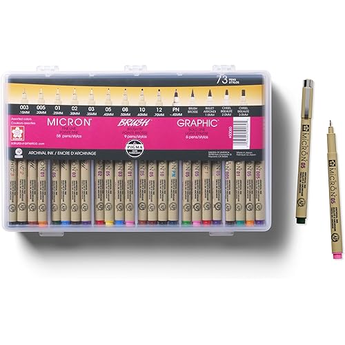 SAKURA Pigma Micron Color Sets, Assorted, 73 Pack