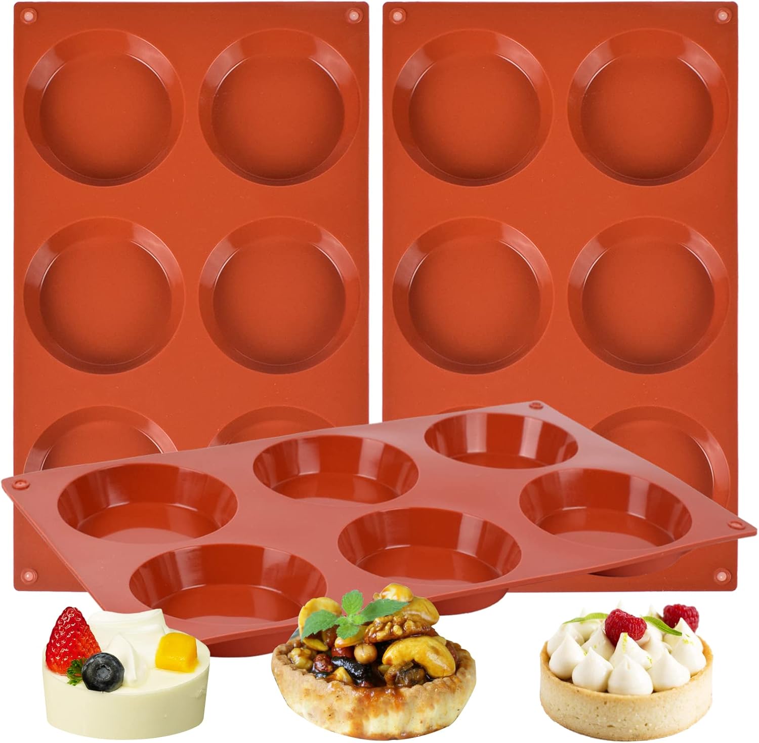 Goensjt 3 Pack Silicone Egg Molds Muffin Top Pans for