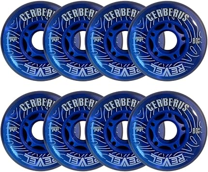 Alkali Hilo 4-76MM/4-80MM Indoor Inline Roller Hockey Wheels 8 Pack - 74A X-Soft 76A Soft