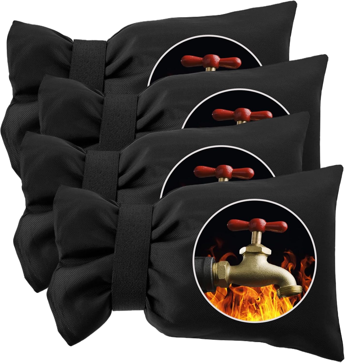 4 Pack Out of doors Faucet Covers for Winter Freeze Safety,5.5 x 7.9 Inch Reusable Waterproof Hose Bib Cowl,Thickened Anti-Freeze Faucet Socks for Out of doors Backyard,Black