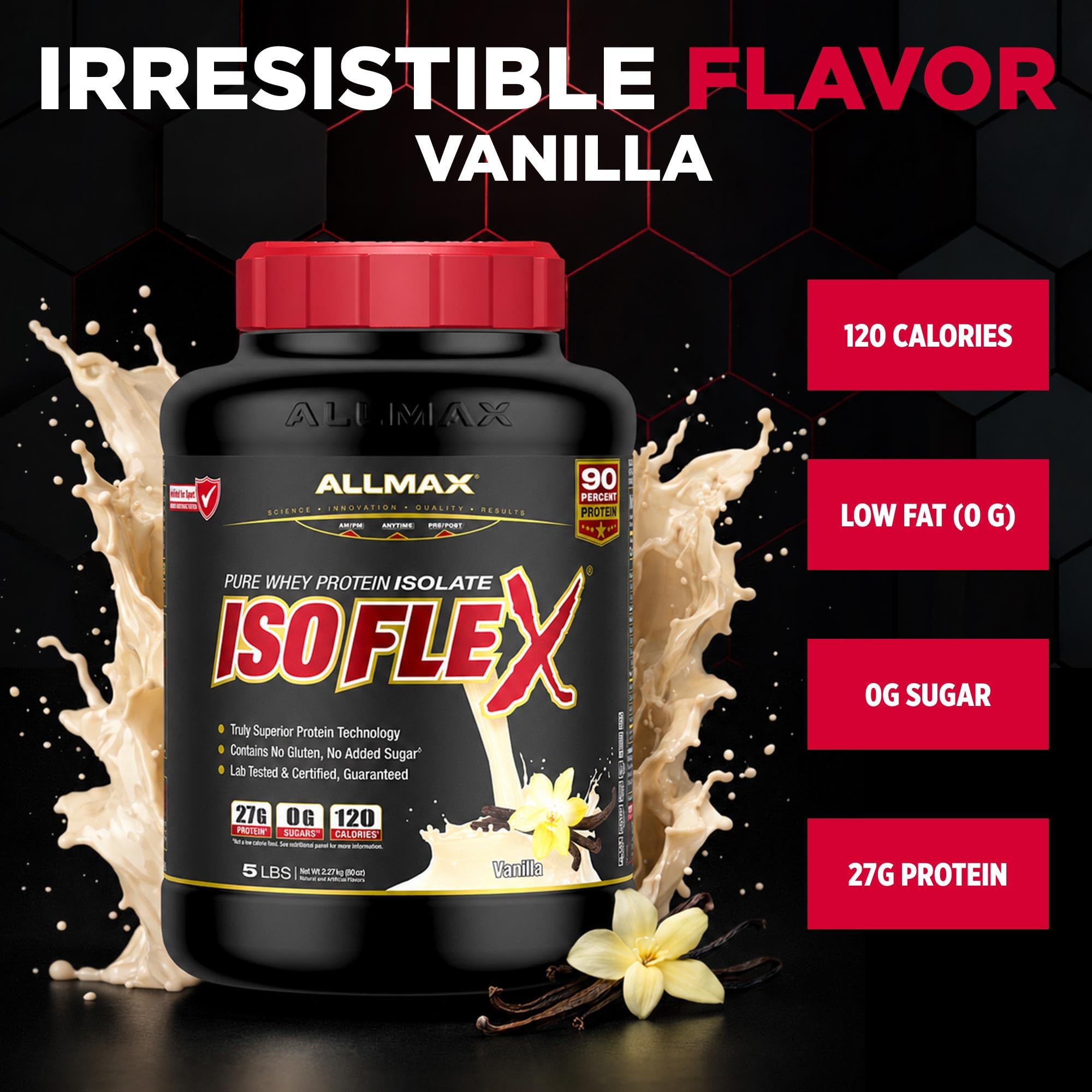ALLMAX ISOFLEX Whey Protein Isolate, Vanilla, 5 lb — Amazon image 9