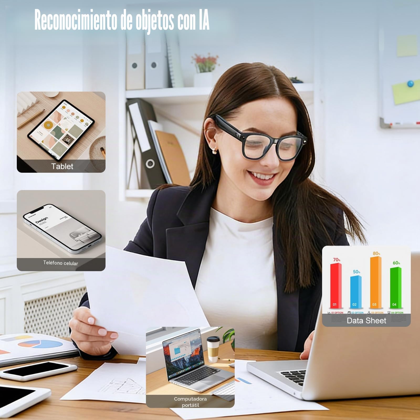 OBEST Gafas Bluetooth con cámara 1080P, gafas de sol inteligentes con grabación de foto/vídeo/audio, asistente de voz AI, traducción en tiempo real y telefonía Bluetooth