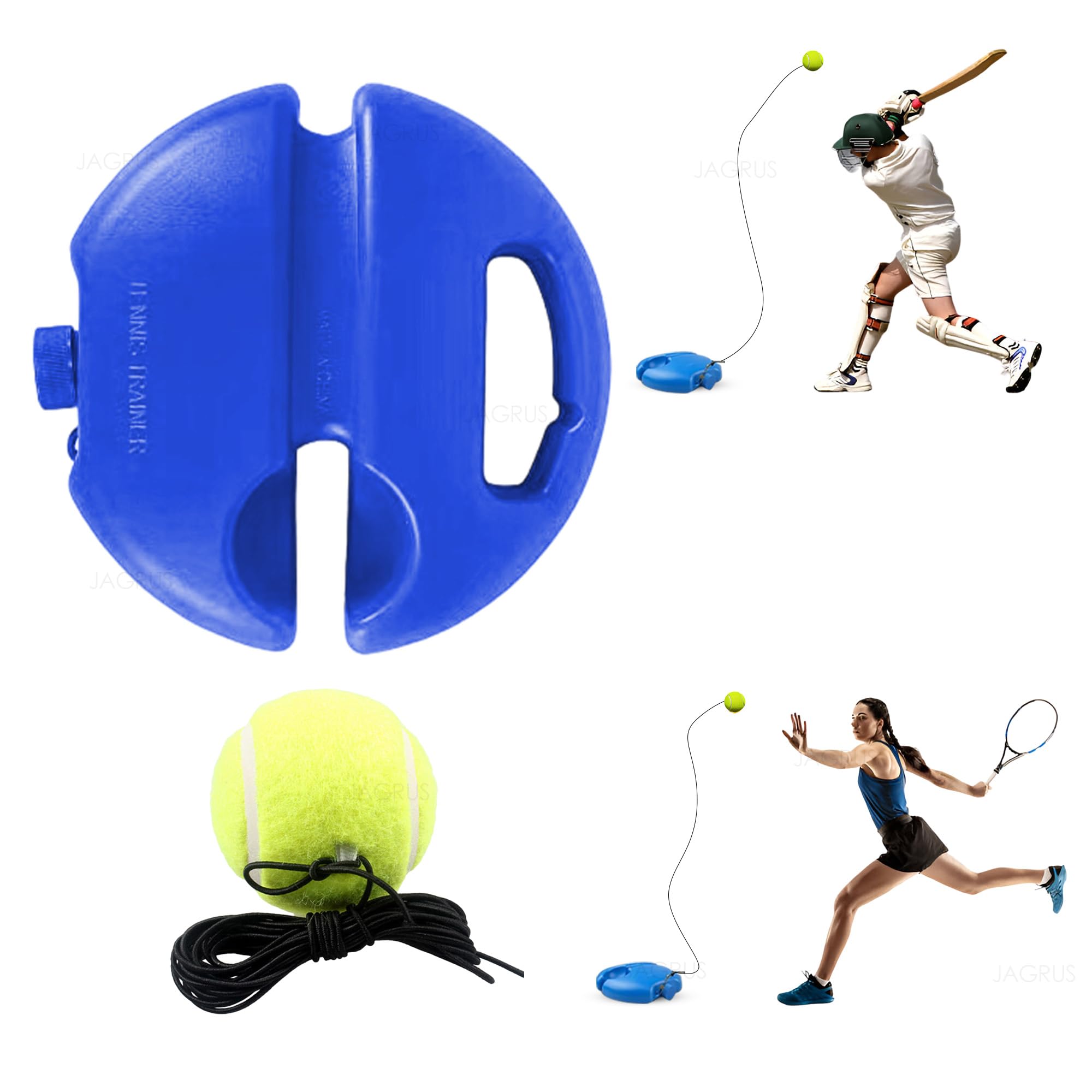 Portable Tennis Cricket Trainer Rebound Ball Set: Solo Cricket Trainer Set & Tennis Ball with Rope for Self Training| Cricket Practice Ball with Rope and Anti-Slip Strip for Improved Skills (B0CRH9YNW9) Amazon Price History, Amazon Price Tracker