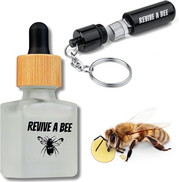 Revive a Bee Gift Box 1 x Bee Revival Kit Keyrings 1x Refill Bottle & Plantable Seed Paper - 1