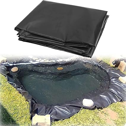 Image CIDMUS Pond Liner 3x5m 5x5m 5x6m, HDPE Garden Pond Liners Heavy Duty Impermeable Reinforced Landscaping 12 Mil Liner For Pond (Color : Black, Size : 6x6m)