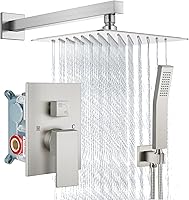 Vista 1 de Aolemi Juego de Grifo de Ducha Sistema de Ducha de Lluvia con Aspersor de Mano Juego de Ducha de Baño Válvula de Instalación y Kit de Molduras