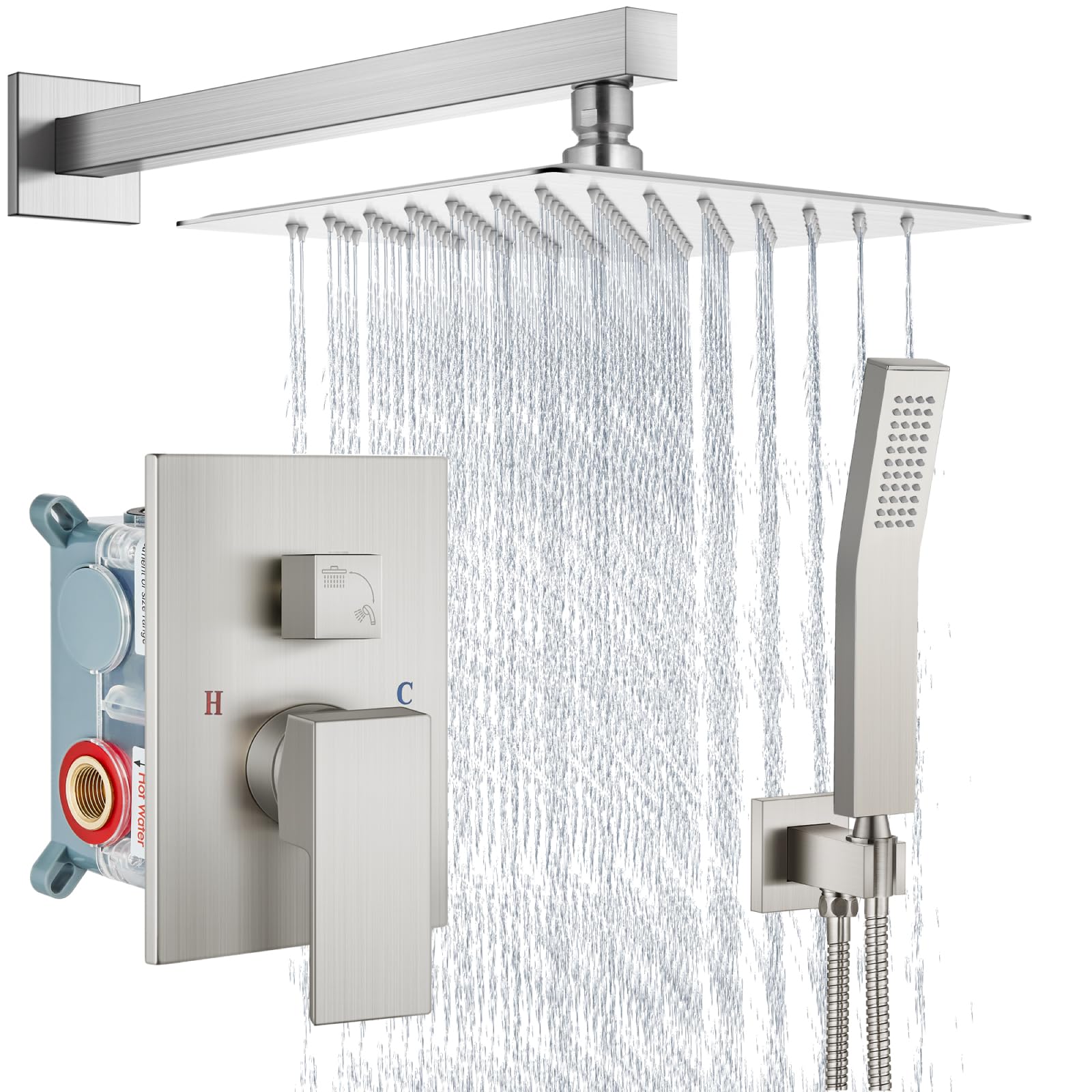 Aolemi Brushed Nickel Shower Faucet Set -11 Aolemi Brushed Nickel Shower Faucet Set -11