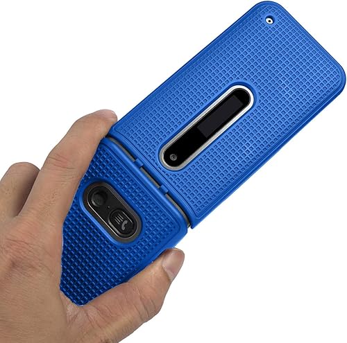 Miniatura 3 de Nakedcellphone Funda para LG Classic Flip, Cobalt Blue Carcasa rígida a presión textura de rejilla para LG Classic Flip Phone L125DL