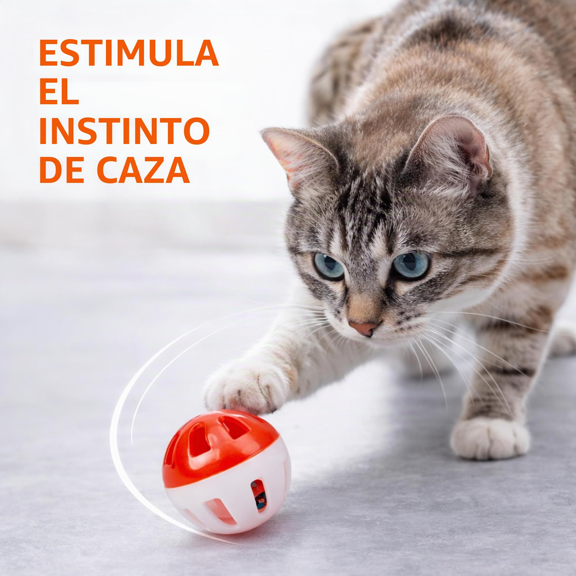 PARENCE - Set de 4 Pelotas de Juego para Gatos 4 cm – Juguetes Interactivos con Campana – Accesorio para Diversión y Ejercicio Gatito y Gato Adulto
