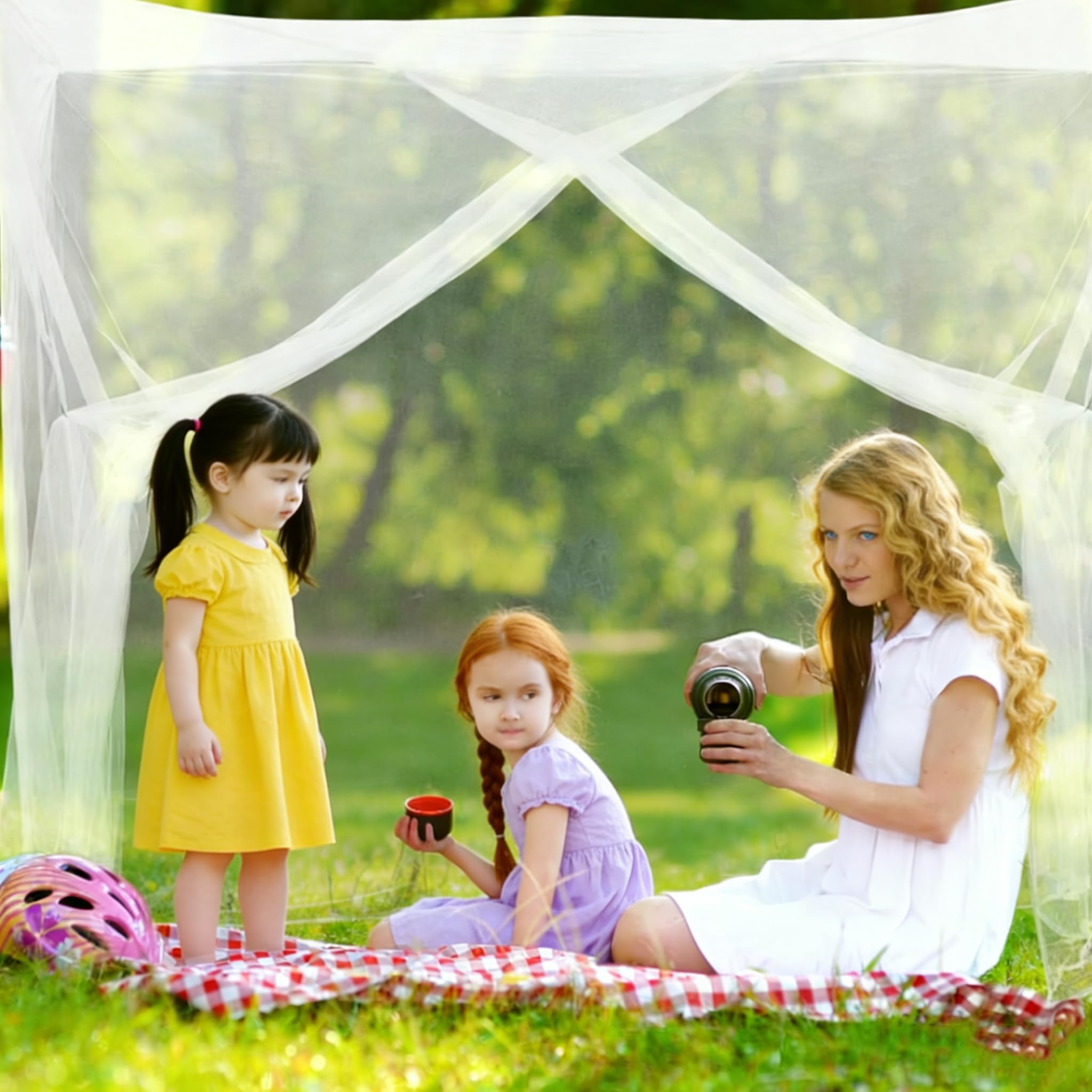 Bed Canopy with LED Star Lights, Black Canopy Bed Curtain with RGB Color Changing String Lights with Smart App Control Remote for Princess Girls Bedroom, Suggested for Twin Full Queen King Bed: White-1 Opening