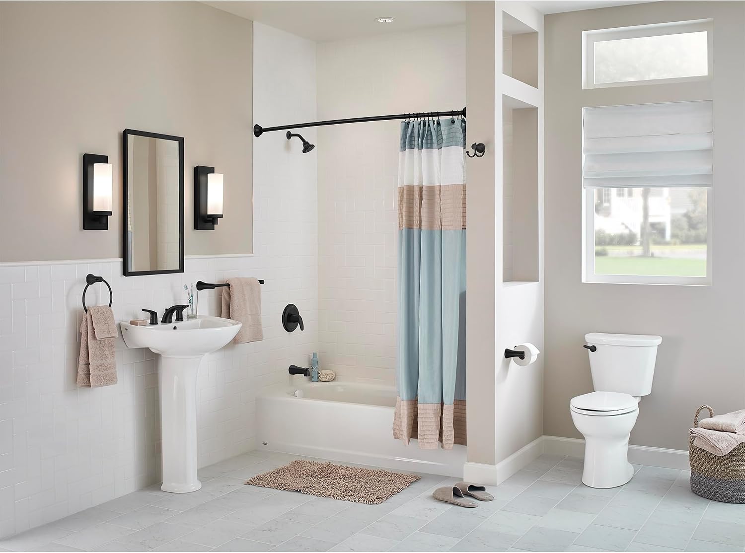 American Standard TU075508.243 Colony PRO Tub and Shower Trim Kit with Pressure Balance Cartridge, 1.75 GPM, Matte Black
