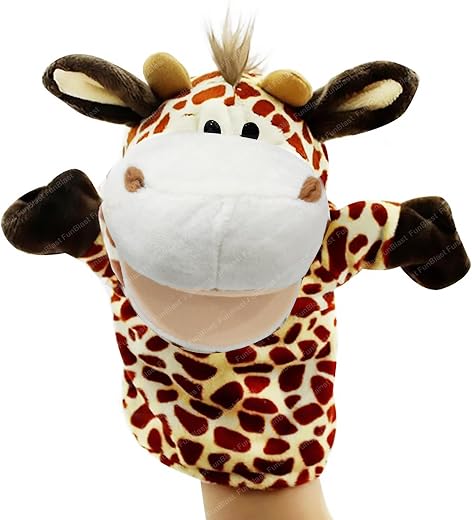FunBlast Animals Hand Puppets for Kids – Plush Hand Puppet with Movable Open Mouth, Soft Hand Puppets for Kids, Story Telling Puppet for Kid, Fun Play Learning Toys (Giraffe)