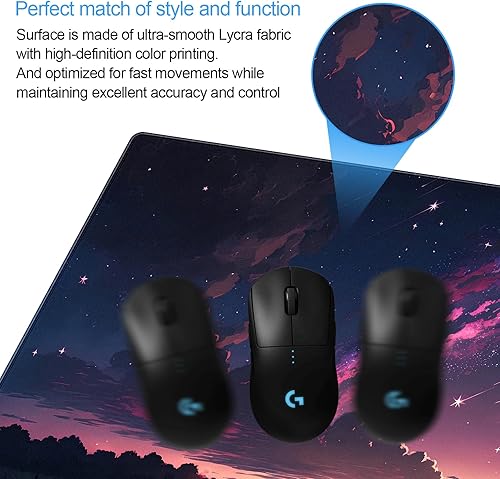 Miniatura 3 de Cindasun Alfombrilla de escritorio, alfombrilla grande para mouse para juegos con bordes cosidos, alfombrilla antideslizante para mouse para