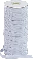 Vista 12 de Banda elástica plana para costura, 1/2 pulgada, 50 yardas de alta elasticidad, cordón elástico negro, cuerda elástica de punto para coser