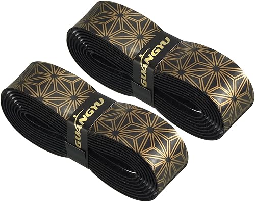 PATIKIL Agarre de raqueta con crestas de amortiguación, cinta de agarre de poliuretano gruesa, antideslizante, absorbente para caña de pescar de