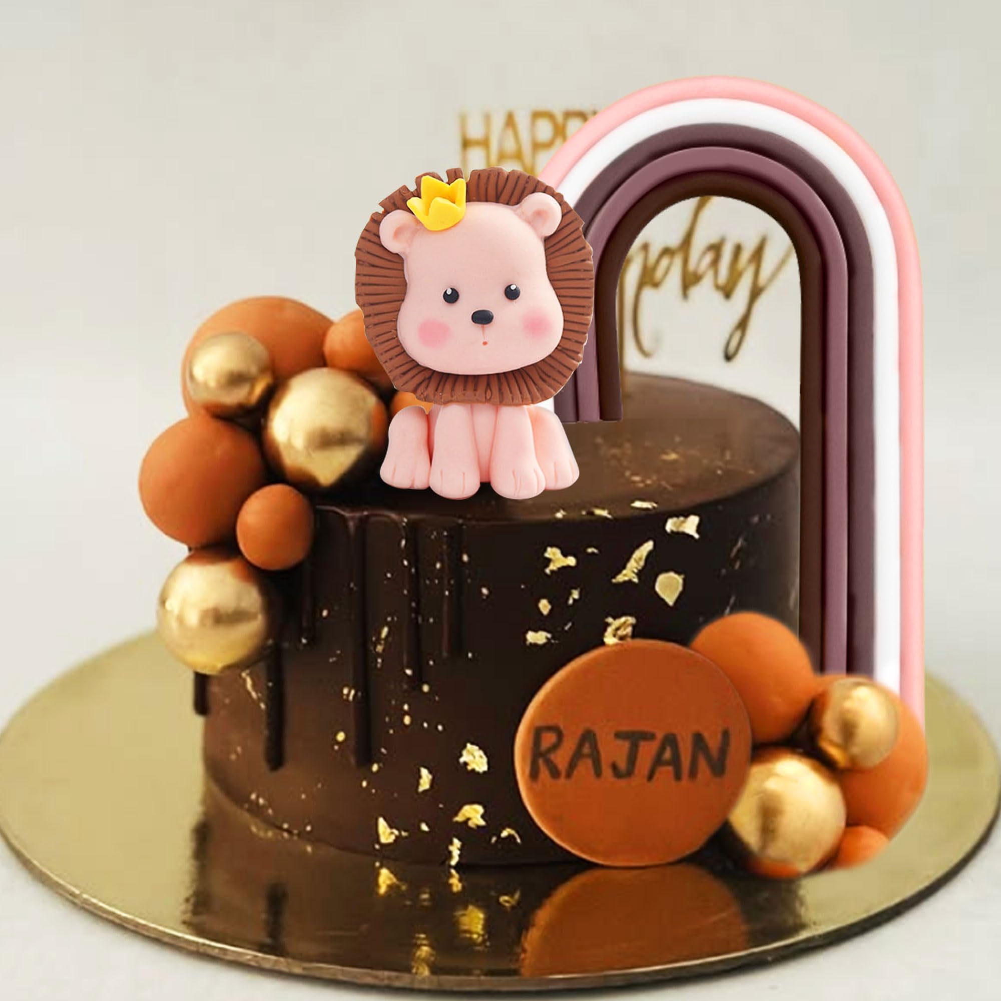 Brown Baby Shower Cake Decoration Lion Cake Topper Gender Reveal Cake Decoration Baby Shower Party Supplies Teddy Bear Decoration