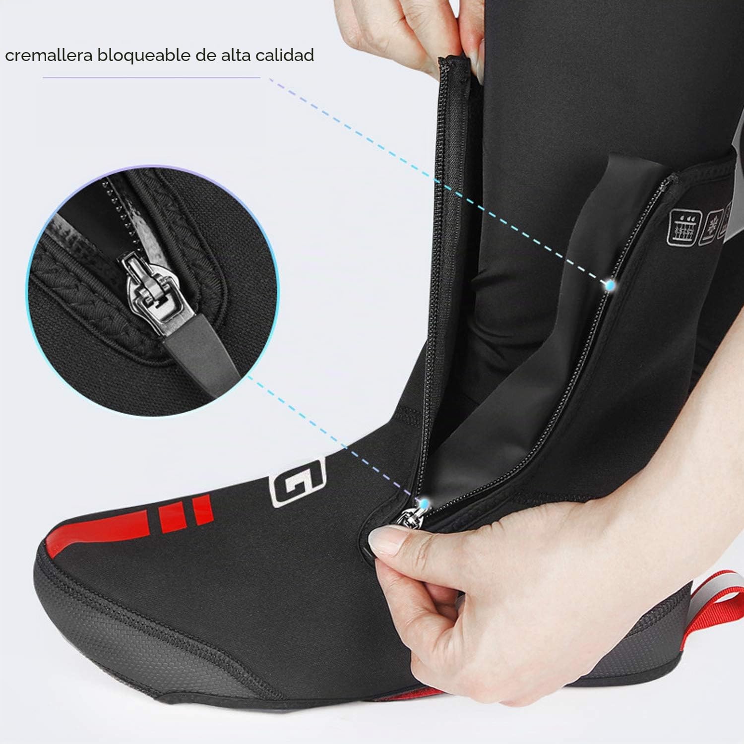 PLATTBK Cubrezapatos de Calzado de Ciclismo para Invierno,Cubrezapatillas de Bici Impermeables con Forro Polar para Hombres y Mujeres