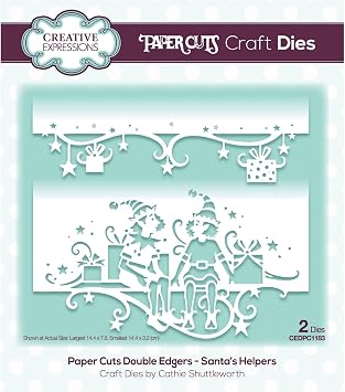 Creative Expressions Paper Cuts-Santa's Helpers-Double Edger Craft Die, Metal, Largest 14.4 x 7.8 cm, CEDPC1183