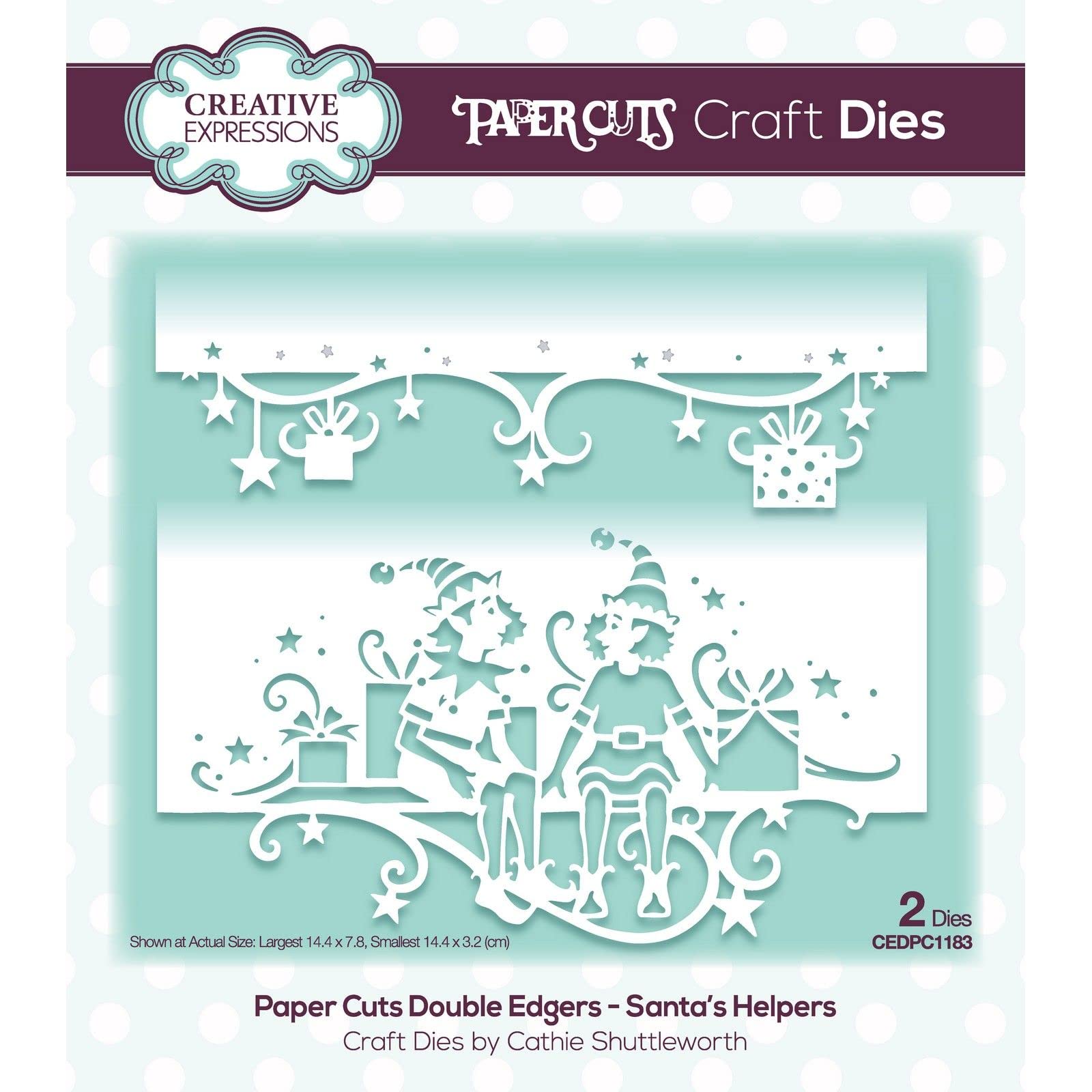 Creative Expressions Metal Paper Cuts-Santa's Helpers-Double Edger Craft Die, Largest 14.4 X 7.8 Cm, Cedpc1183
