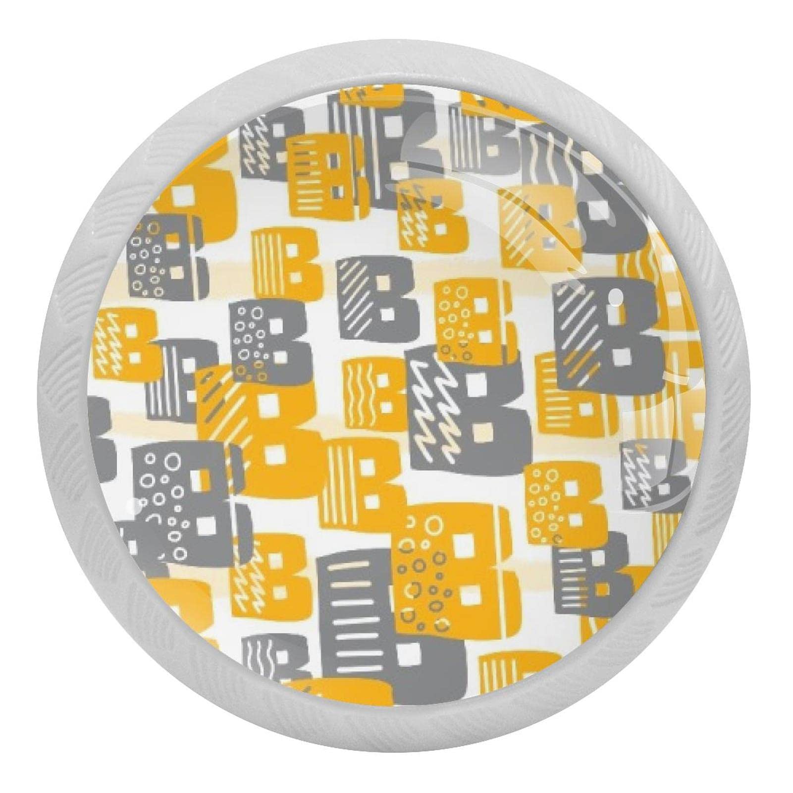 Boutons de placard ronds blancs lettre B poignée tiroir commode fluorescent