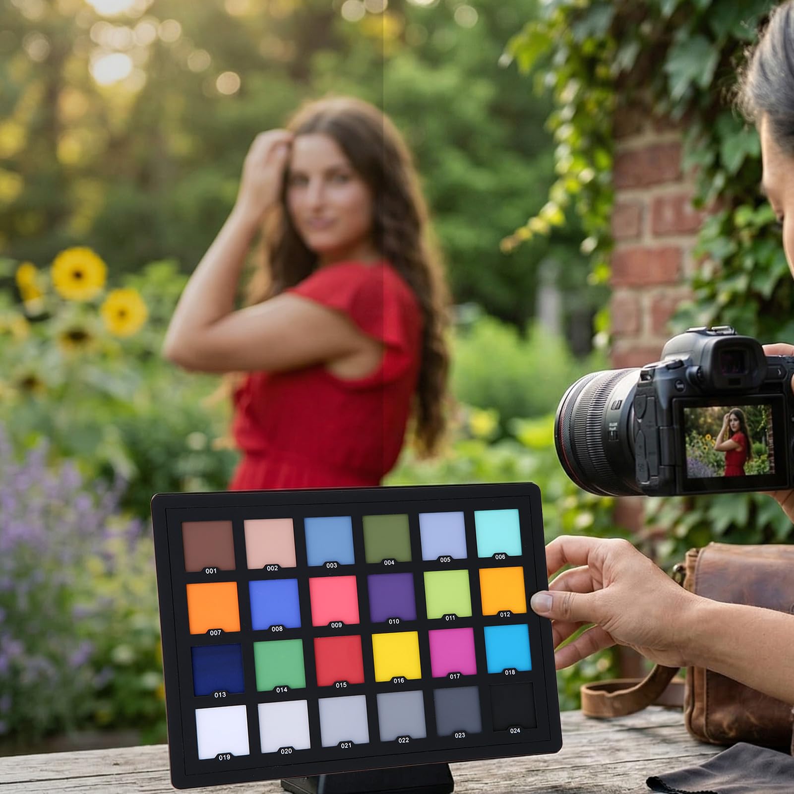 Garsent Professionelle 24-Farben-Balance-Kamerakarte, Tragbare Farbkalibrierungs-Referenztabelle, Genaues Farbkorrektur-Tool für Fotografie, Videografie und Drucken