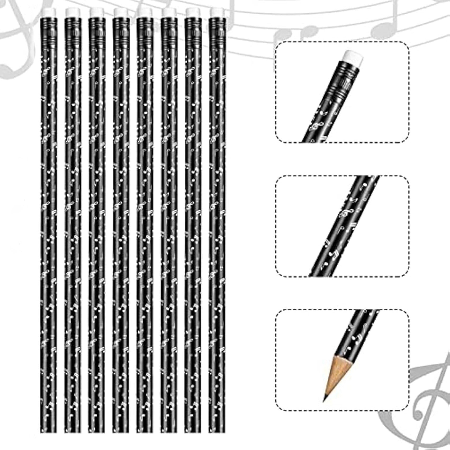 400 Matite Rotonde con Note Musicali, con Gomma, per Studenti, Bambini, Forniture per Aule