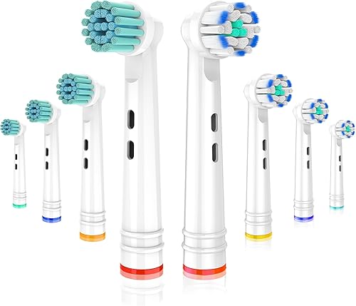 Miniatura 1 de Cabezales de repuesto compatibles con cepillos de dientes eléctricos Braun Oral B 8 unidades cabezal redondo repuestos para el cuidado de las encías