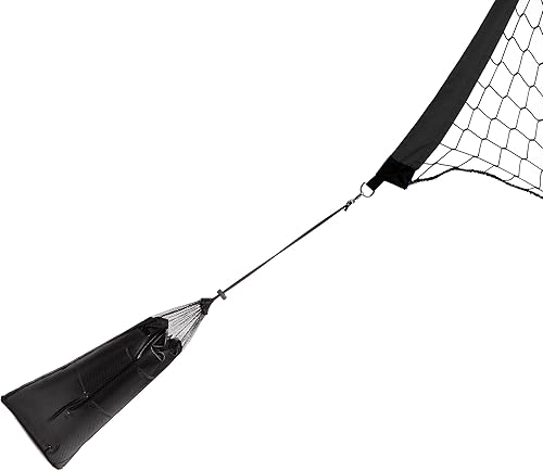 Miniatura 7 de Hathaway Rebounder - Sistema de retorno de baloncesto para práctica de tiro con red de poliéster resistente, color negro, 120 pulgadas de largo x 60