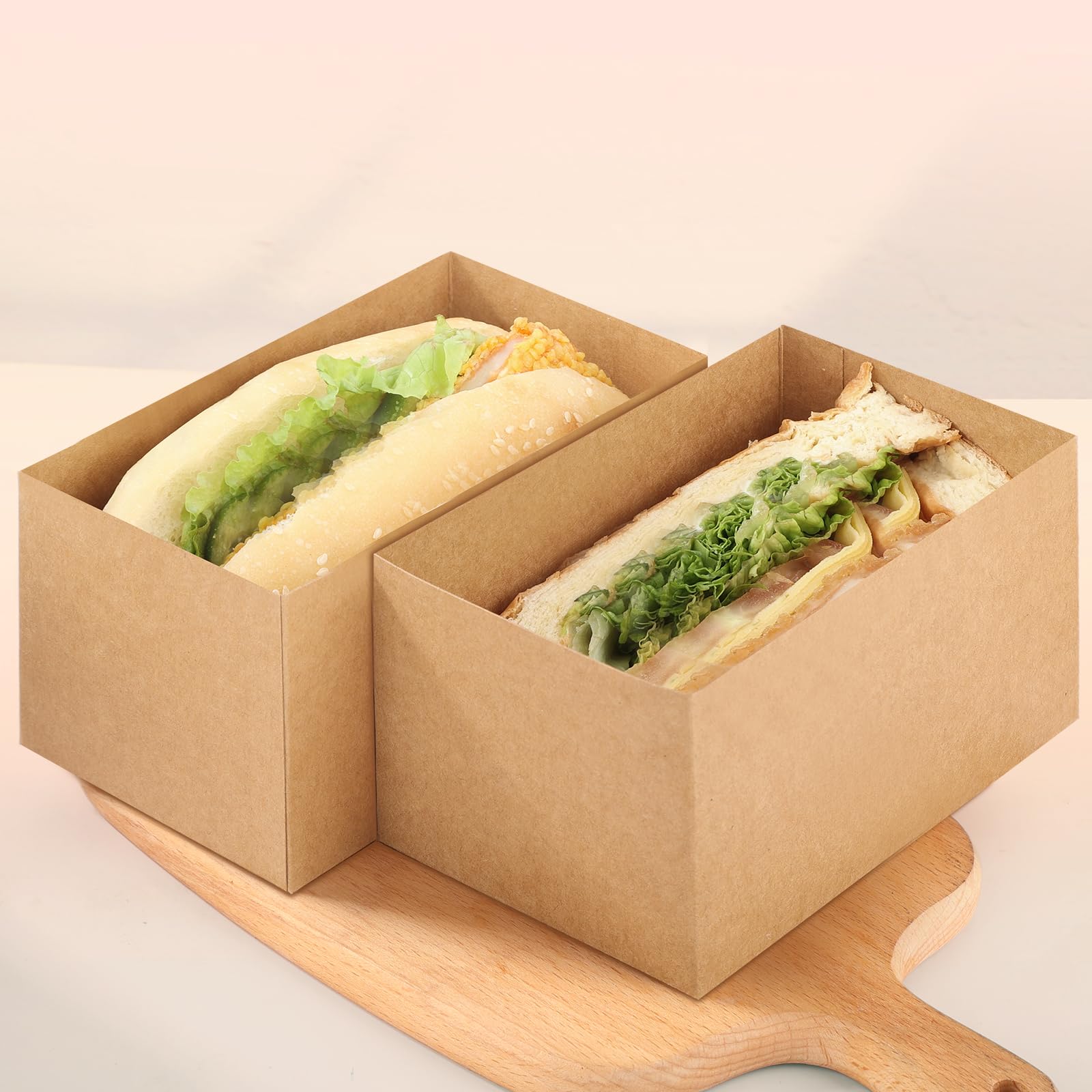 Amazon.co.jp: Bakbania 60ピース クラフト紙サンドイッチボックス