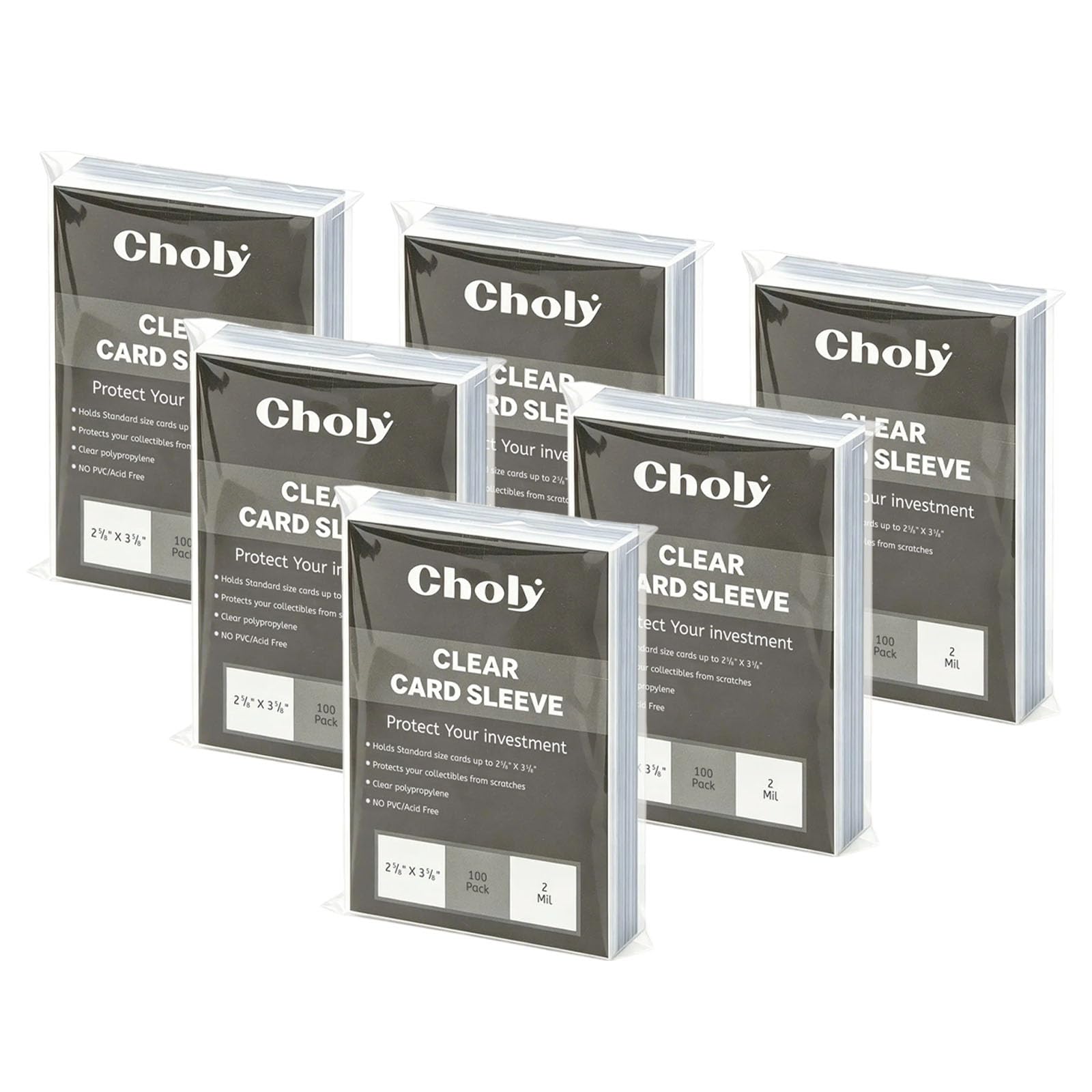 Yududu 600 Pcs Clear Card Sleeves, Standard Size Trading Card Sleeves