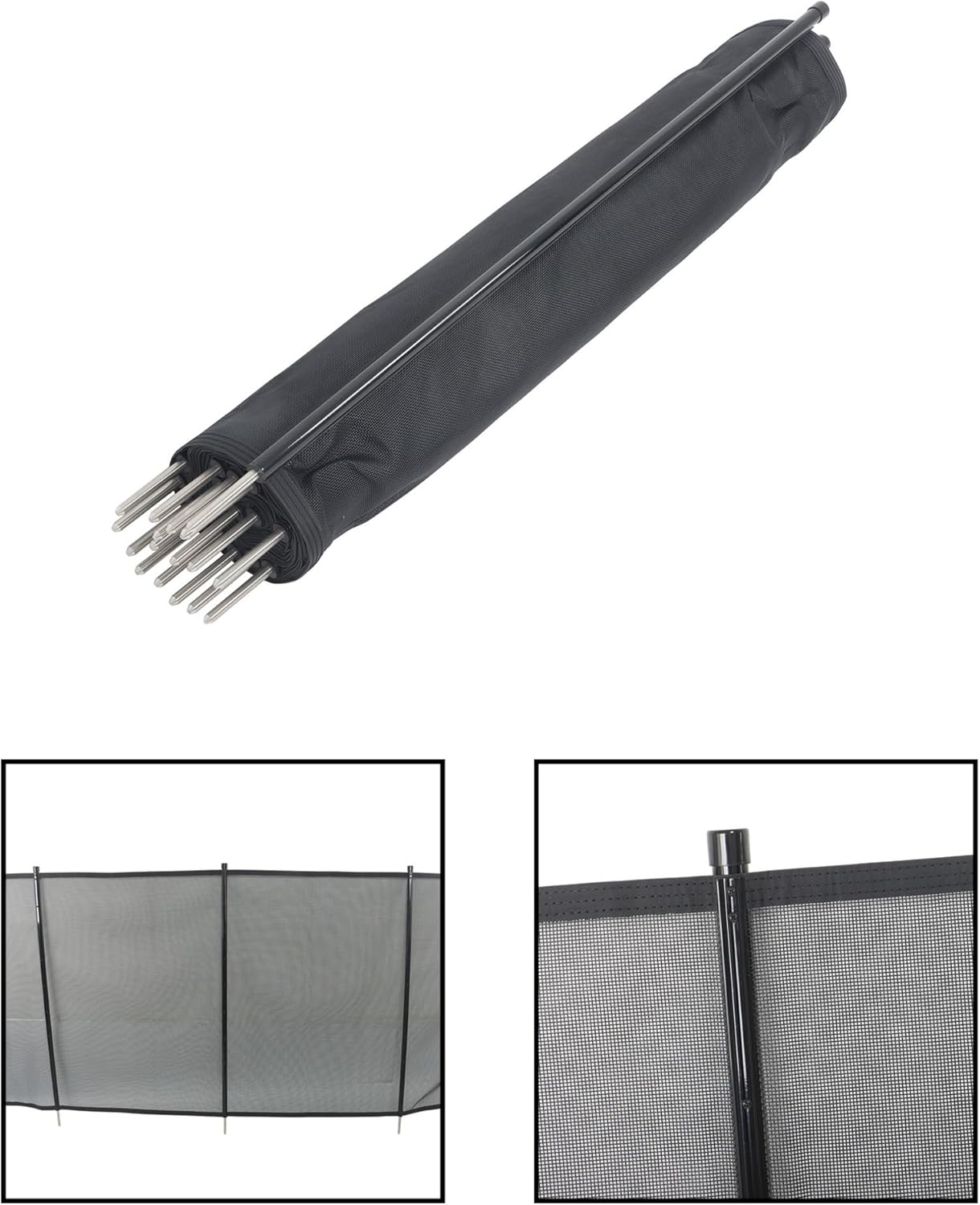 4Ft * 48Ft Above Ground Pool Safety Enclosure, Black Pool Barrier with Aluminium Support Tubes, for Pool Safetybes, for Pool SafetyTubes, for Pool Safety