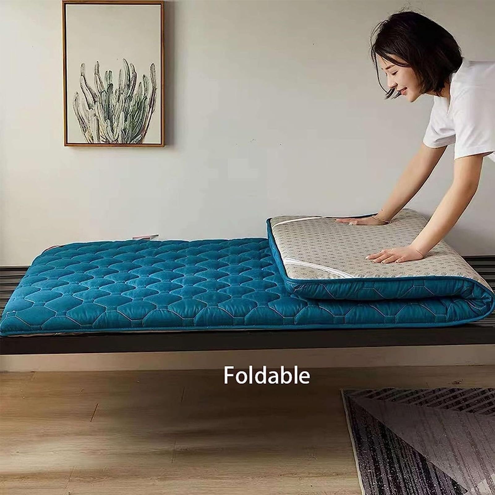Colchón Plegable, Colchoneta para Dormir En El Suelo De Tatami, Colchón De Futón Portátil Grueso, Colchoneta para Dormir De Tamaño Completo, Tumbona para Invitados para Sofá De Camping